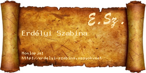 Erdélyi Szabina névjegykártya
